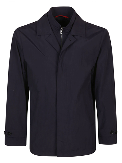 Shop Fay Morning Long-sleeved Layered Jacket In Blue