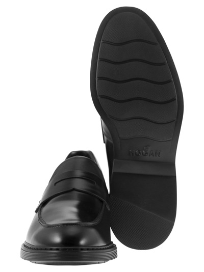 Shop Hogan H576 Moccasins In Black
