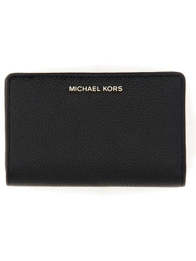 Shop Michael Kors Wallet With Logo In Nero