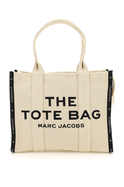 Shop Marc Jacobs The Jacquard Traveler Tote Bag Large In Beige
