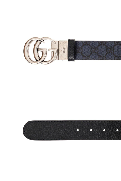Shop Gucci Reversible Gg Marmont Belt In Blue