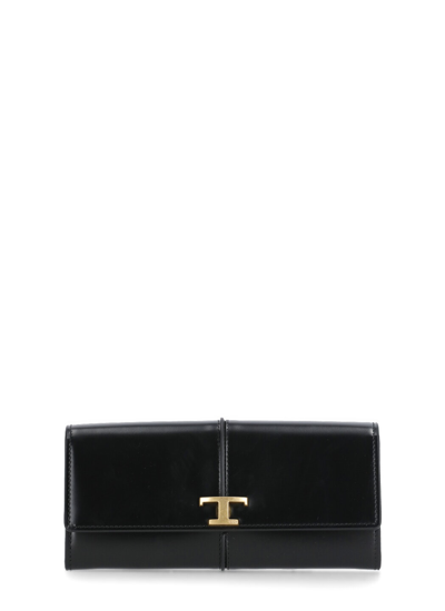 Shop Tod's Leather Wallet In Black