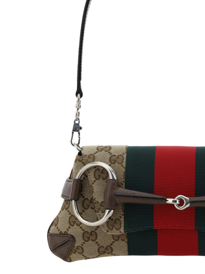 Shop Gucci Horsebit Mini Shoulder Bag In Acero