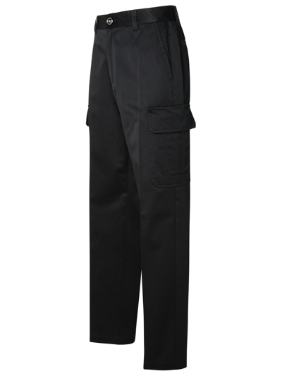 Shop Versace Cargo Pants In Black Cotton In Nero