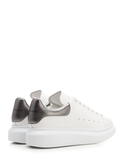 Shop Alexander Mcqueen White And Silver Oversize Sneakers In Bianco E Nero