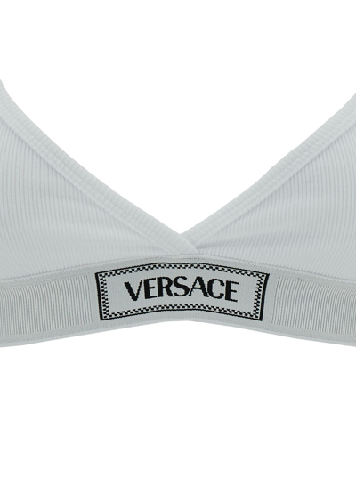 Shop Versace Underwear Cotton Top In Bianco