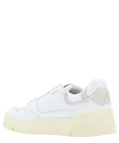 Shop Autry Clc Leather Sneakers In Bianco