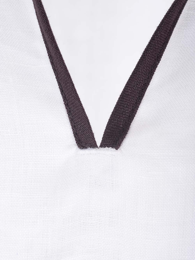 Shop Tory Burch Loose-fitting White Linen Shirt In Bianco