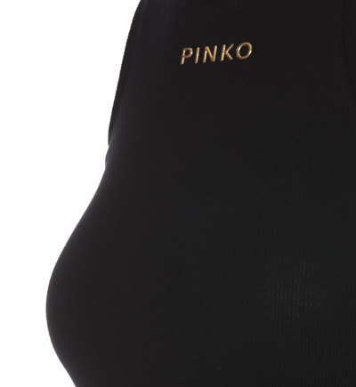 Shop Pinko Logo Tank Top In Nero