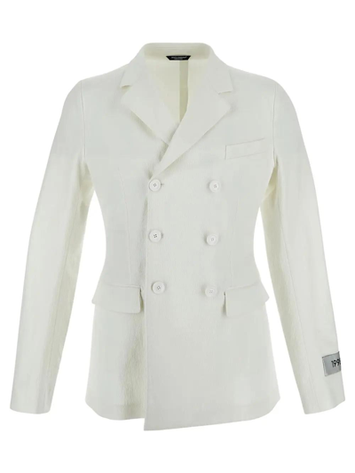 Shop Dolce & Gabbana Double-breasted Jacket In Bianco
