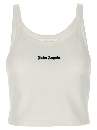 Shop Palm Angels Classic Logo Tank Top In Bianco