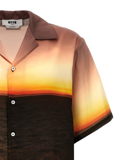 Shop Msgm Printed Shirt In Multicolore