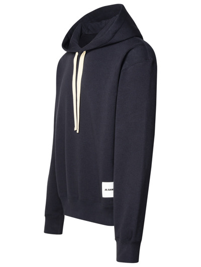 Shop Jil Sander Navy Cotton Sweatshirt In Blu