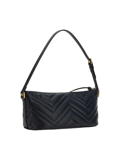 Shop Gucci Gg Marmont Shoulder Bag In Black