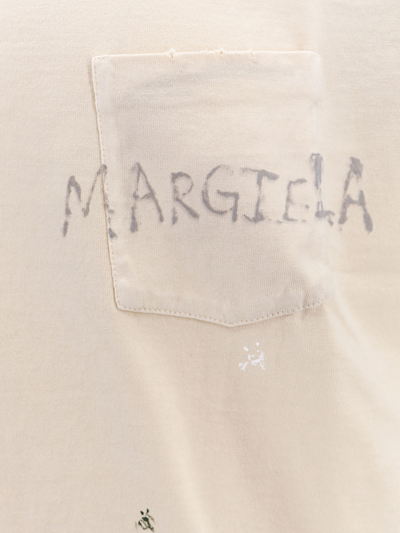 Shop Maison Margiela Logo Pocket T-shirt In Dirty Ecru