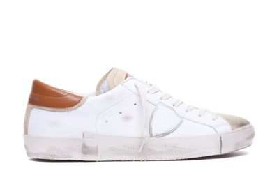 Shop Philippe Model Prsx Sneakers In Beige E Marrone