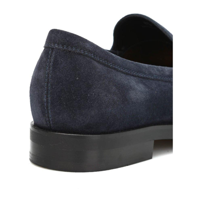 Shop Tod's Classic Penny Loafers In Dark Blue