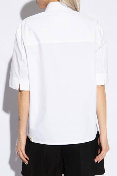 Shop Jil Sander Shirt With Short Sleeves In Bianco