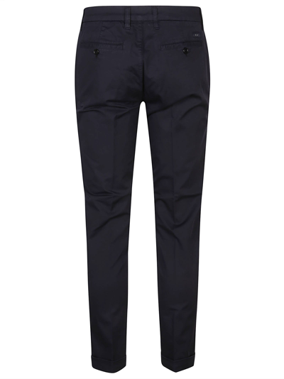 Shop Fay Blue Stretch-cotton Capri Trousers