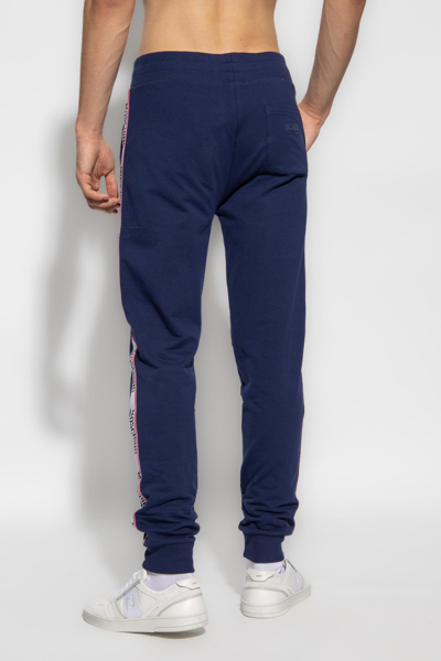Shop Moschino Sweatpants With Logo In Blue