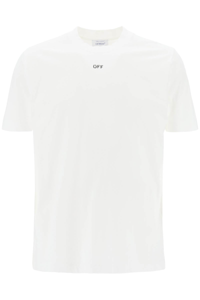 Shop Off-white Crew-neck T-shirt With Off Print In Bianco