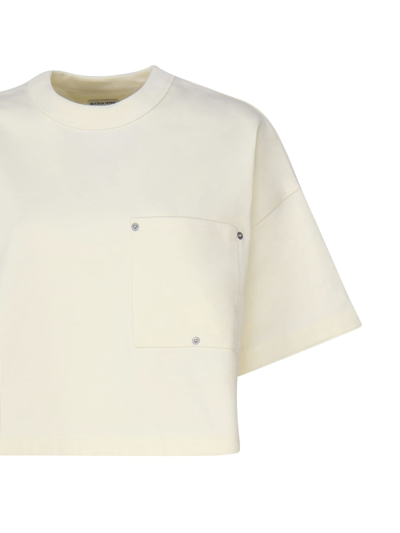 Shop Bottega Veneta Cotton Jersey T-shirt With Nameplate In Bianco