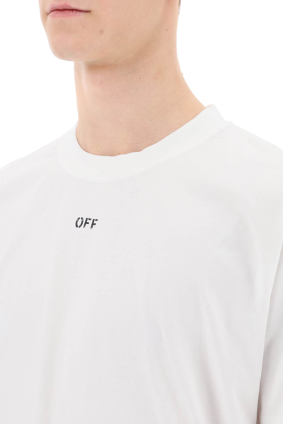 Shop Off-white Crew-neck T-shirt With Off Print In Bianco
