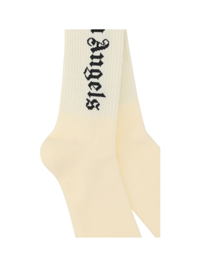Shop Palm Angels Socks In Bianco