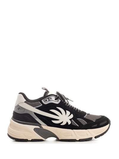 Shop Palm Angels The Palm Running Style Sneakers In Nero