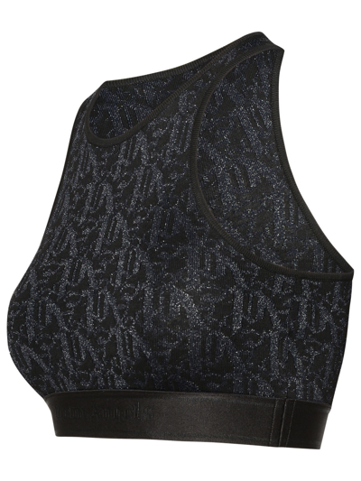 Shop Palm Angels Black Viscose Blend Top In Nero