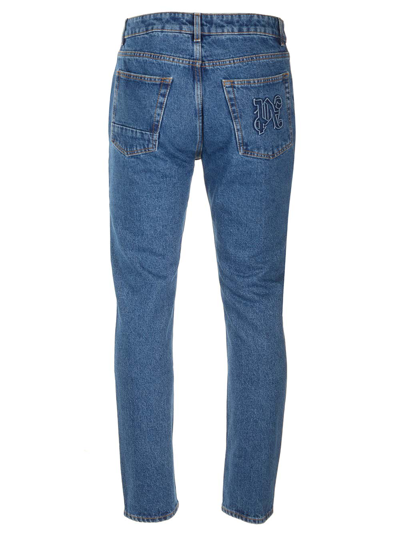 Shop Palm Angels Slim Fit Jeans In Blu