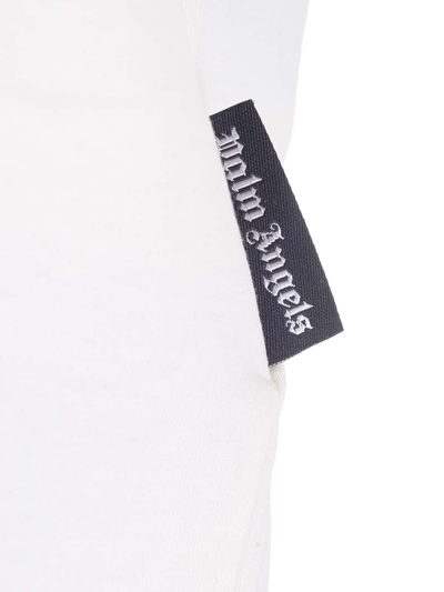 Shop Palm Angels White T-shirt With Monogram In Bianco