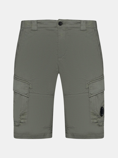 Shop C.p. Company Stretch Cotton Cargo Shorts In Agave Green