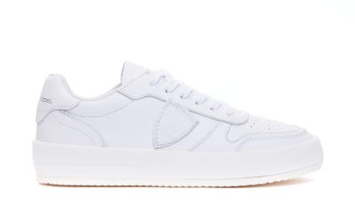 Shop Philippe Model Nice Low Sneakers In Bianco