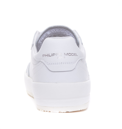 Shop Philippe Model Nice Low Sneakers In Bianco