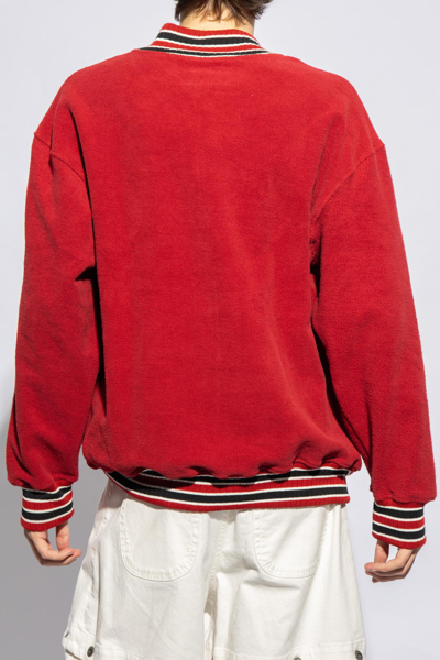 Shop Rhude Cotton Sweatshirt In Vintage Red