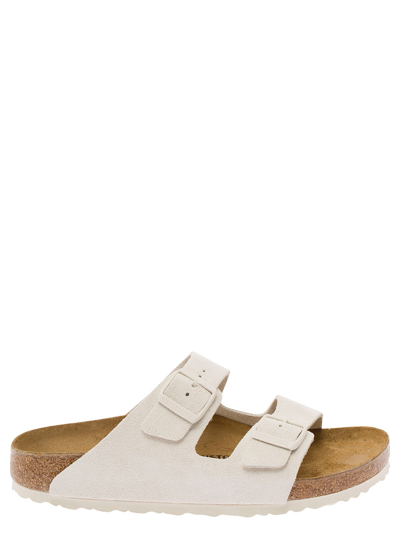 Shop Birkenstock Arizzona Classic Unisex - Authentic Traditionalist/inspired Street Suede In Antique White