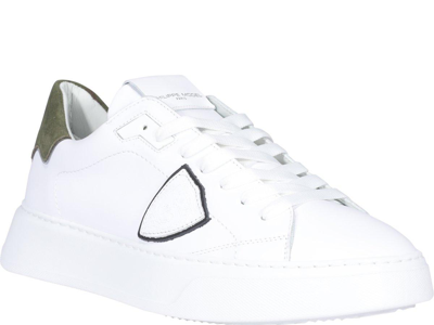 Shop Philippe Model Temple Veau Camouflage Sneakers In Bianco E Verde