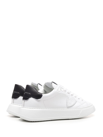 Shop Philippe Model Temple Veau Sneakers In Bianco E Nero