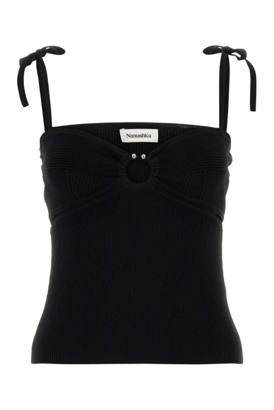 Nanushka Top Savera In Misto Viscosa Stretch Nera  Donna In Black