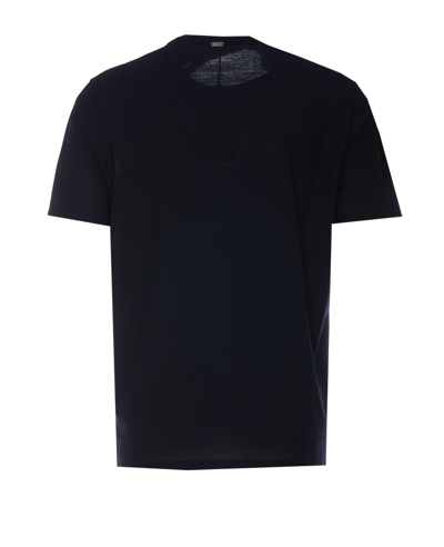 Shop Herno Crepe T-shirt In Blu
