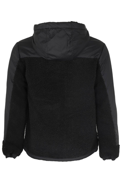 Shop K-way Le Vrai 3.0 Neige Orsetto Hooded Sweatshirt In E Black Black Pure