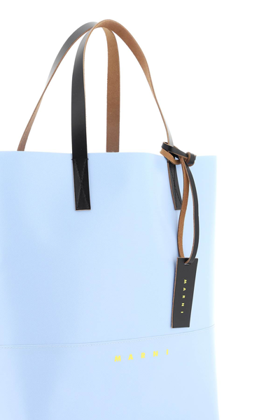 Shop Marni Tribeca Tote Bag In Clear Blue