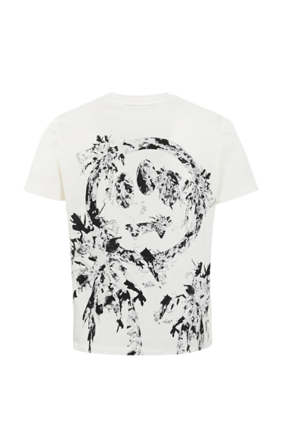 Shop Barrow 3d Palm Print Cotton T-shirt In Bianco