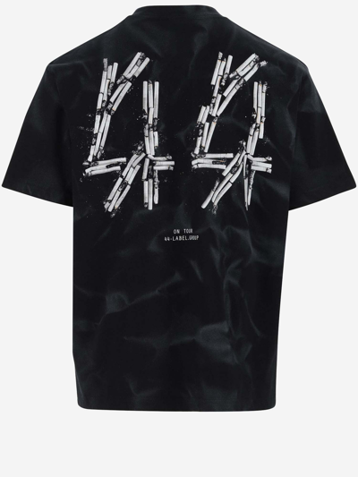 Shop 44 Label Group Cotton T-shirt With Graphic Print And Logo In Nero