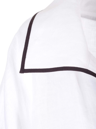 Shop Tory Burch Loose-fitting White Linen Shirt