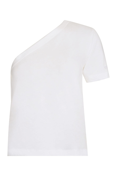 Shop Calvin Klein One-shoulder Top In Bianco
