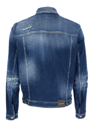 Shop Dsquared2 Dan Jeans Jacket In Blu Denim