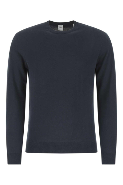 Shop Aspesi Crewneck Fine-knit Jumper In Blu Navy