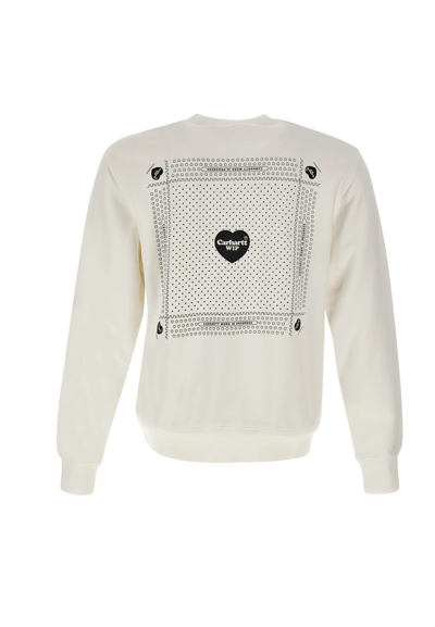 Shop Carhartt Heart Bandana Cotton Sweatshirt In Bianco